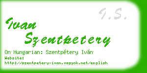 ivan szentpetery business card